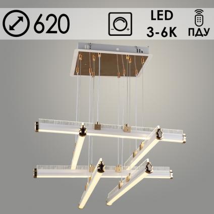 Люстра K38565/6P WT+FGD белый/золото 2х126W LED 3000K-6000K d620 ПДУ диммер, 24